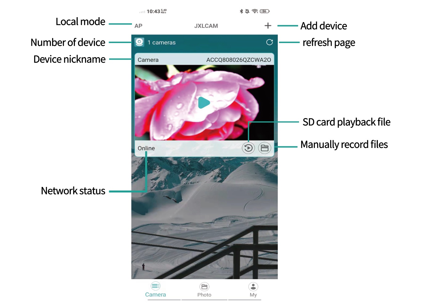 JXLCAM APP interface description 1